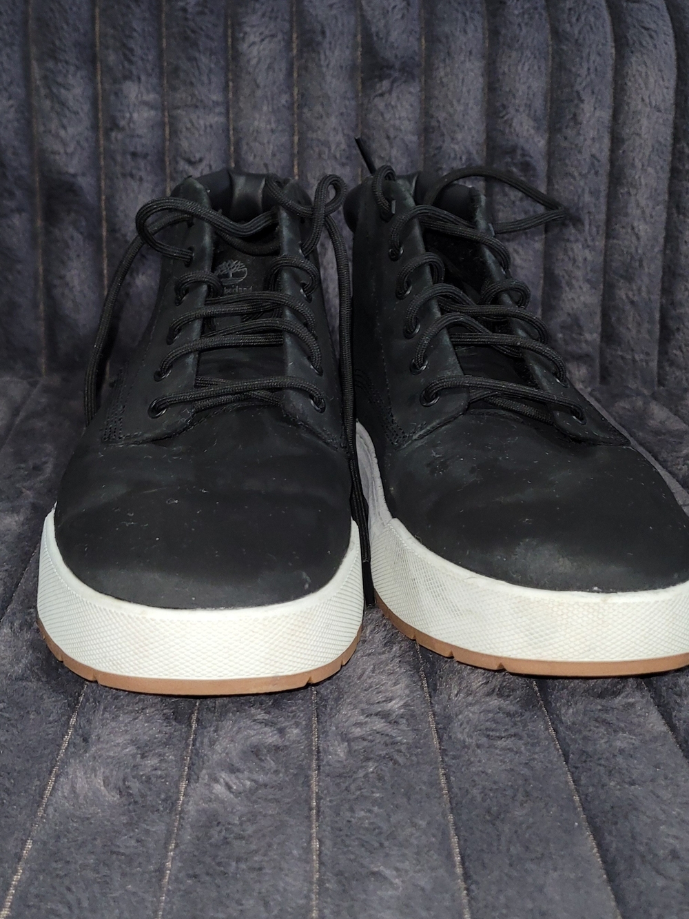 Timberland Men's Black and White Casual Lace-Up Boots Worn Once Too Big